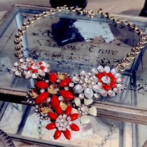 Leslie Danzis Floral Rhinestone Necklace